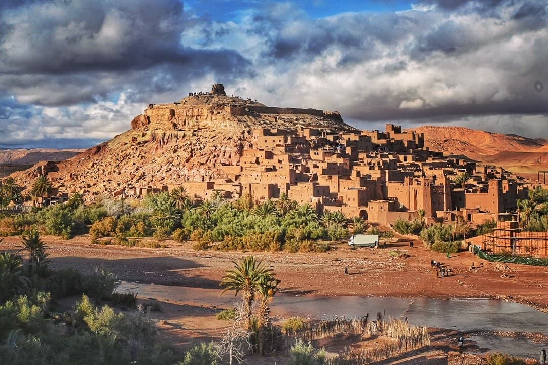 Ait Ben Haddou Kasbah UNESCO World Heritage Site on the way from Fes to Marrakech Desert Tour