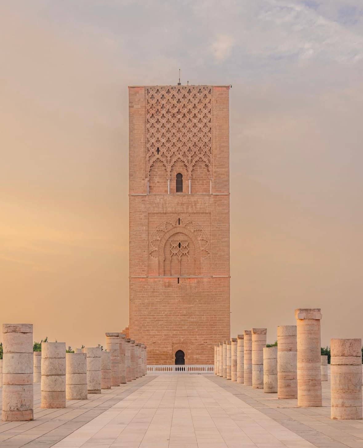 Hassan Tower, the historic unfinished minaret in Rabat Morocco