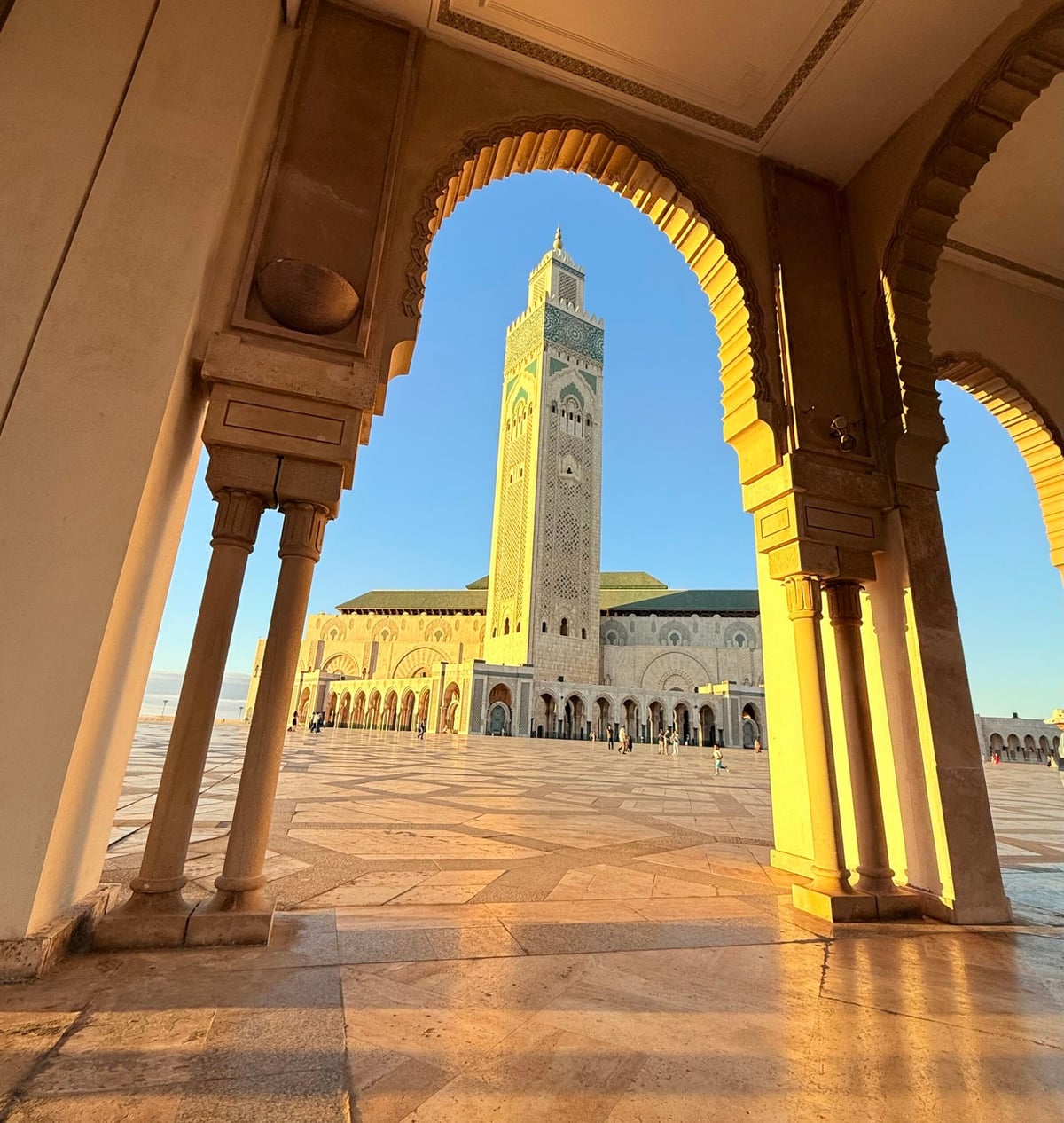assan II Mosque in Casablanca overlooking the Atlantic Ocean